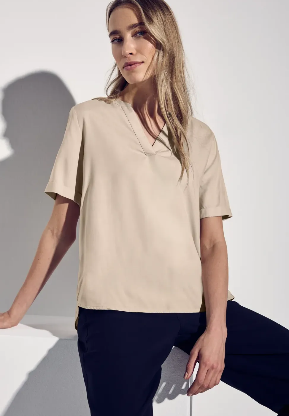 Blouse in effen kleur