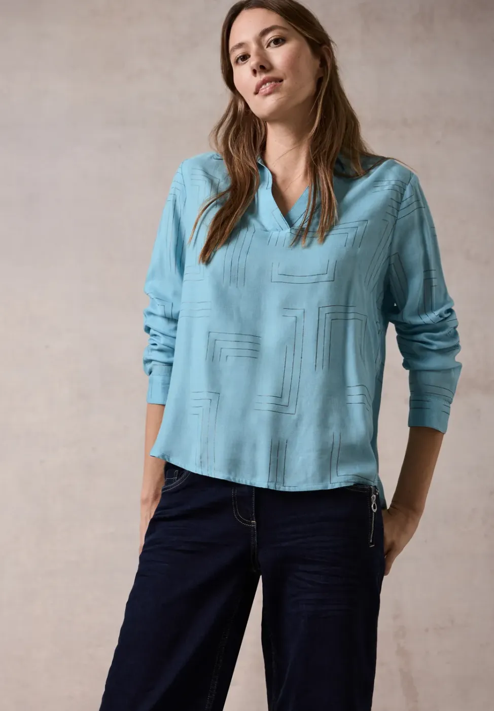 Blouse met folieprint