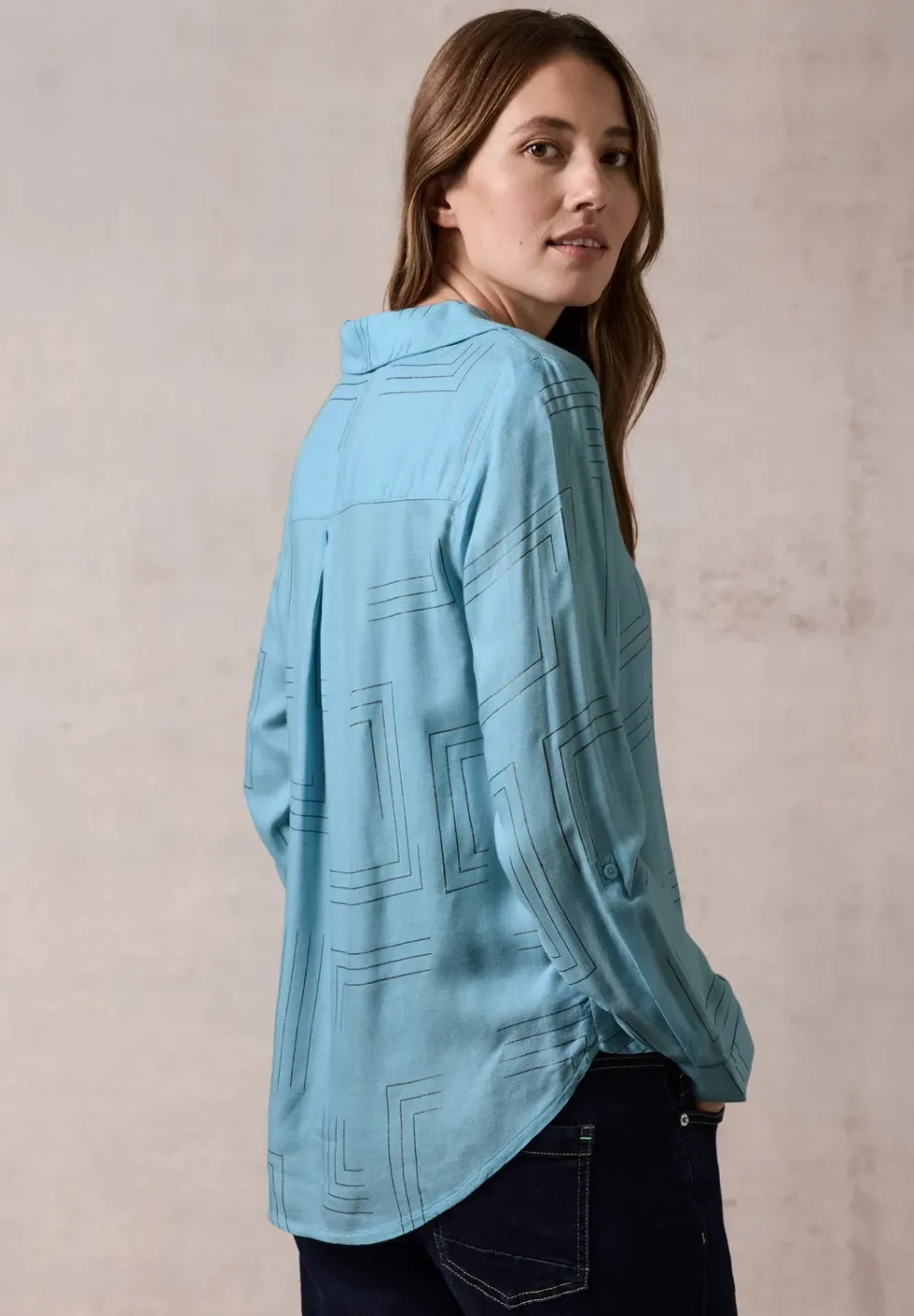 Blouse met folieprint