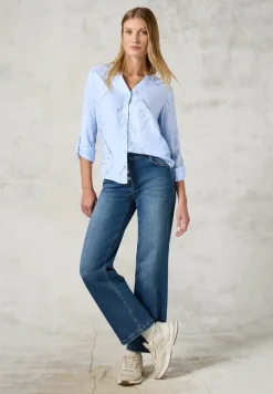 Blouse met folieprint