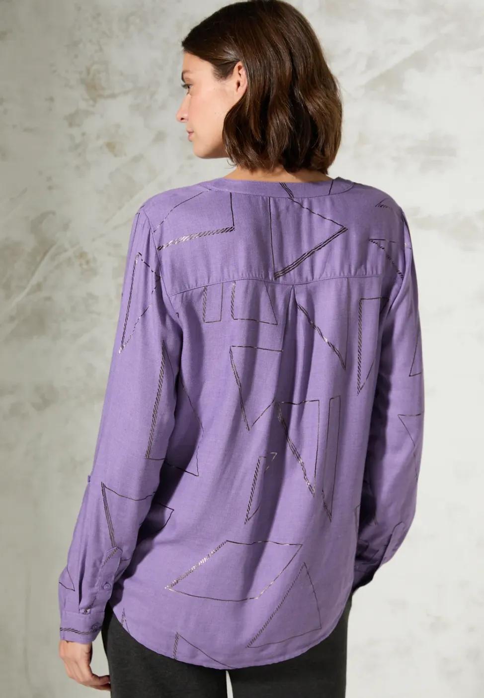 Blouse met folieprint