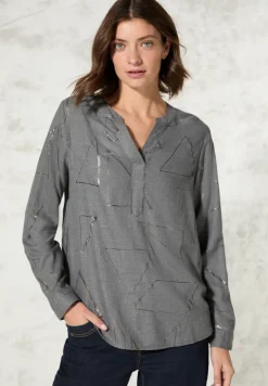 Blouse met folieprint