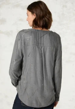 Blouse met folieprint