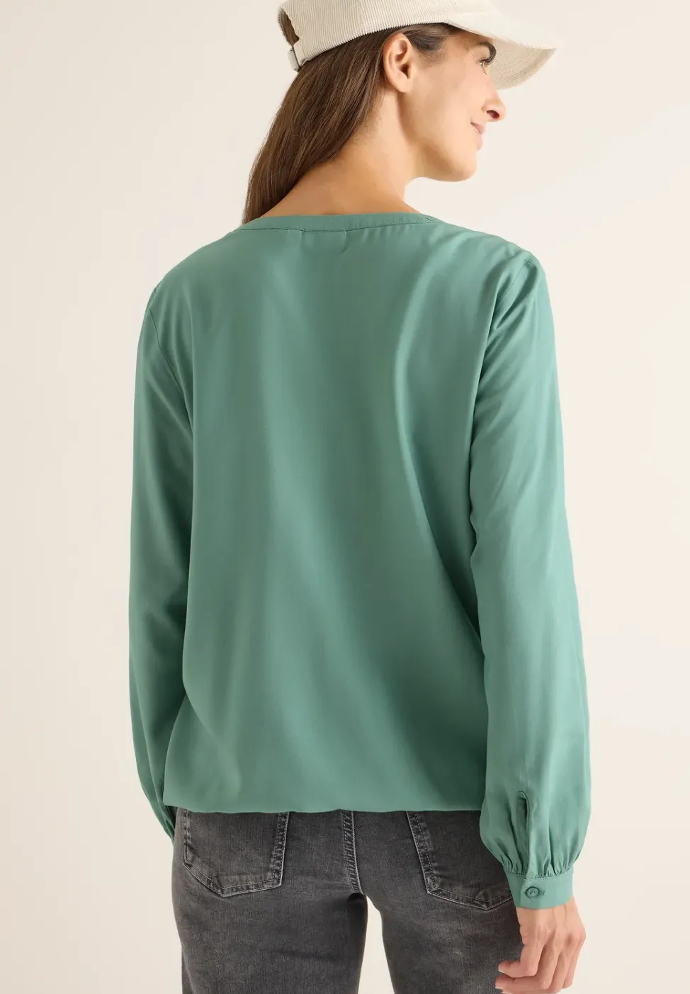 Blouse met gespleten hals