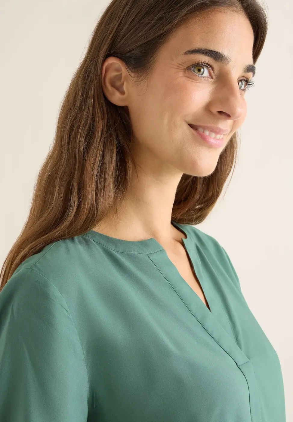 Blouse met gespleten hals
