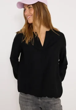 Blouse met gespleten hals