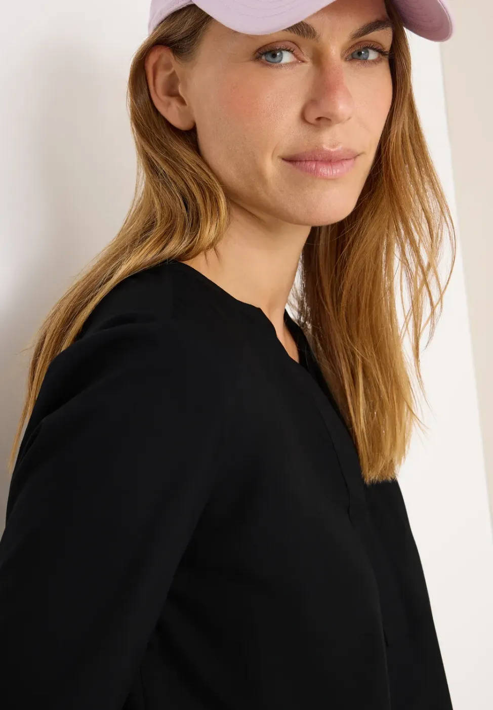 Blouse met gespleten hals