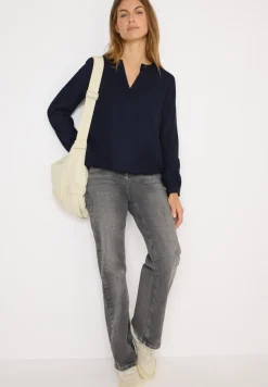 Blouse met gespleten hals