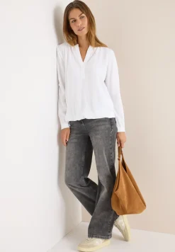 Blouse met gespleten hals