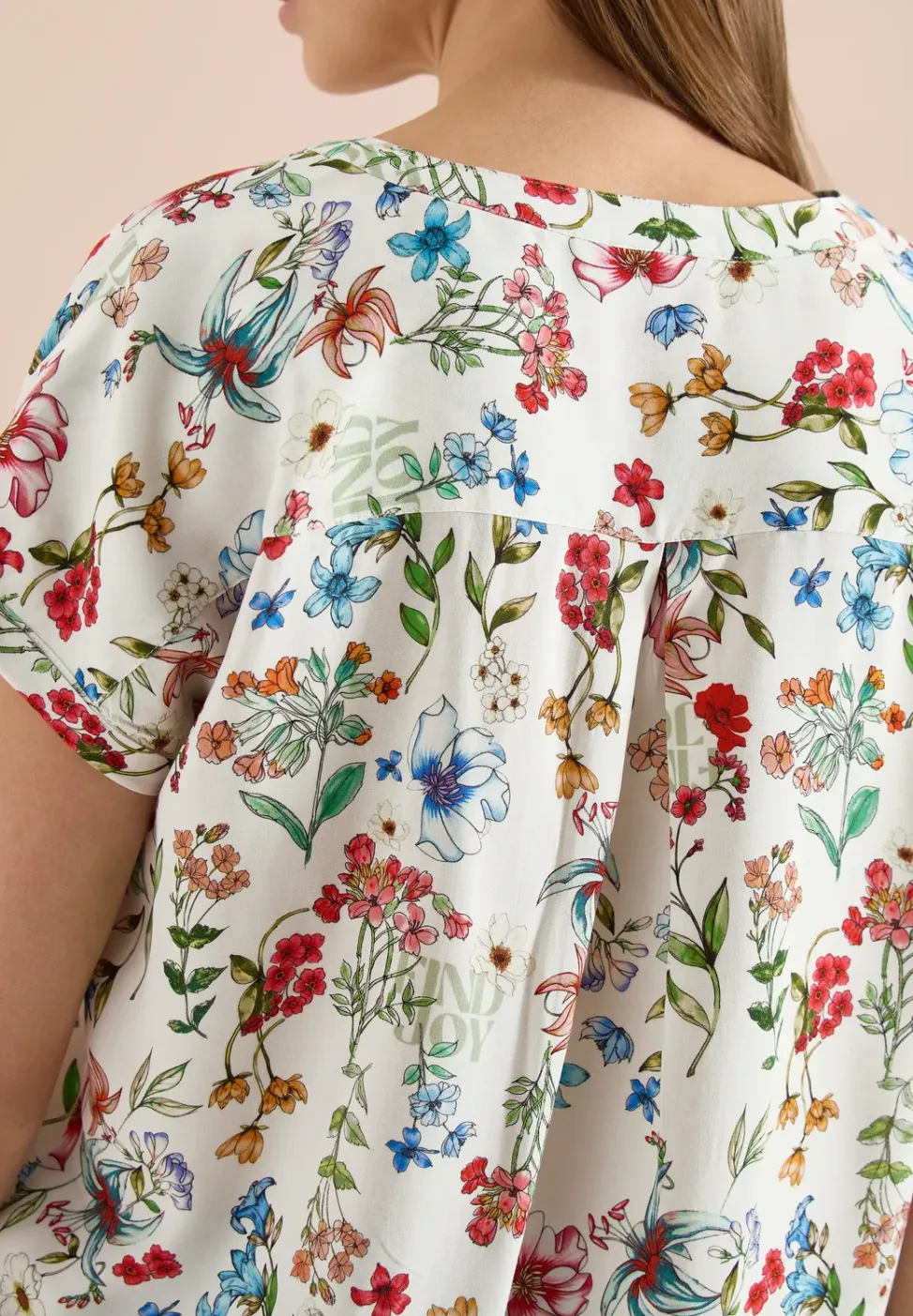 Blouse met gespleten hals en bloemenpatroon
