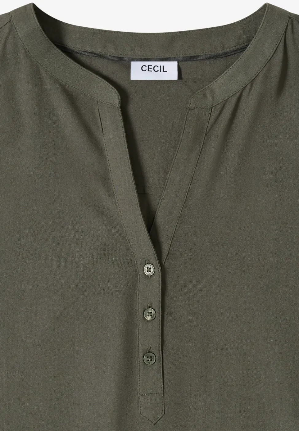 Blouse met gespleten hals en elastische zoom