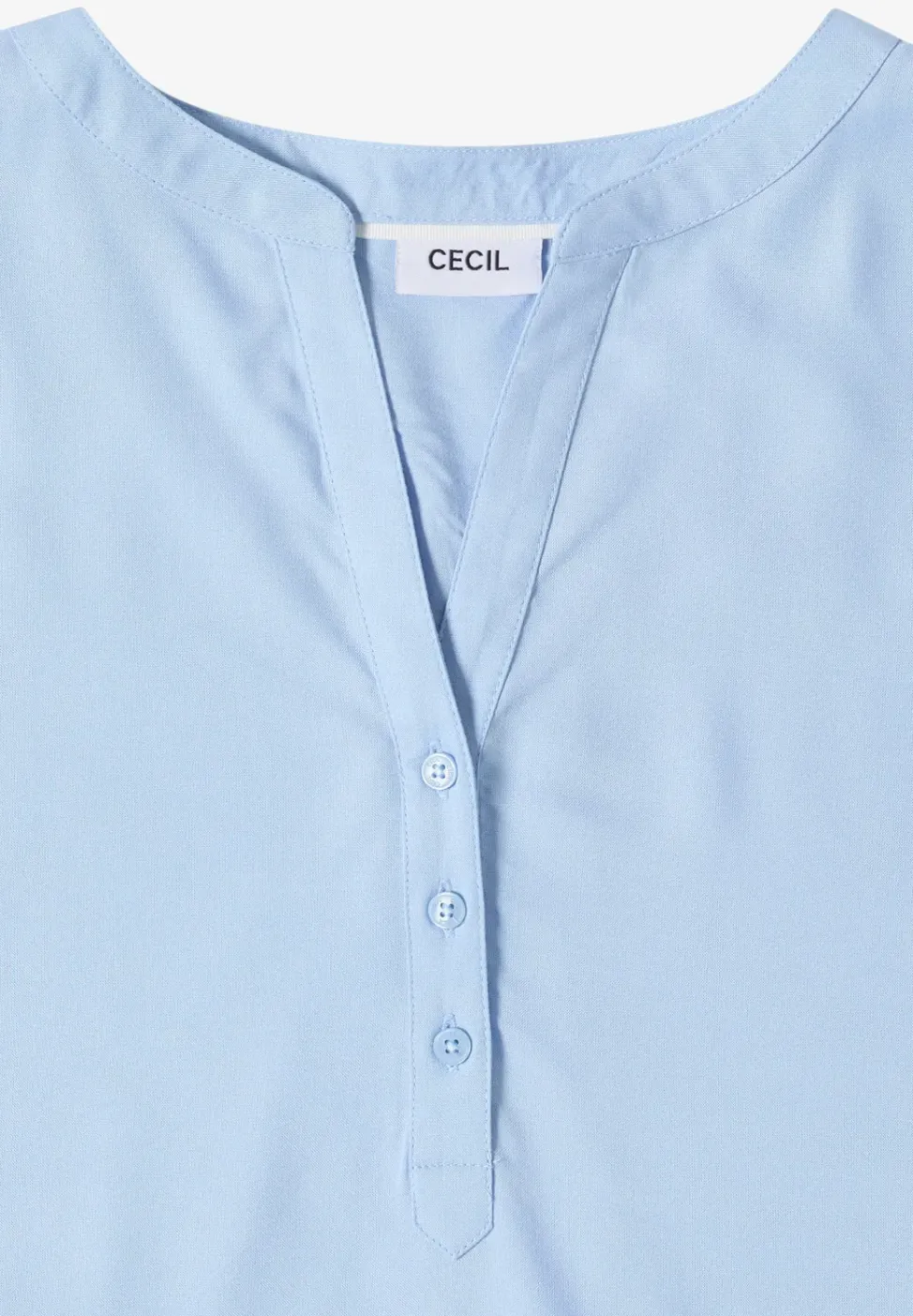 Blouse met gespleten hals en elastische zoom