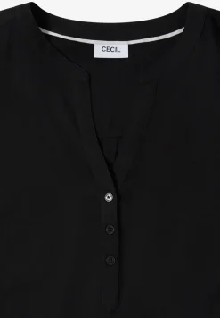 Blouse met gespleten hals en elastische zoom