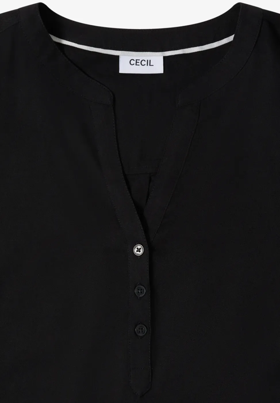 Blouse met gespleten hals en elastische zoom