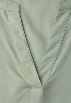 Blouse met gespleten hals en omslag