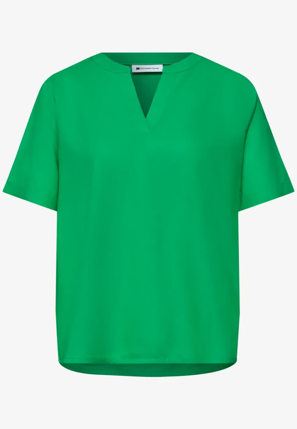 Blouse met gespleten hals en omslag
