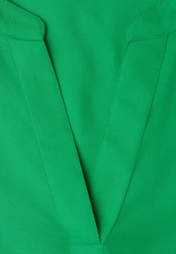 Blouse met gespleten hals en omslag