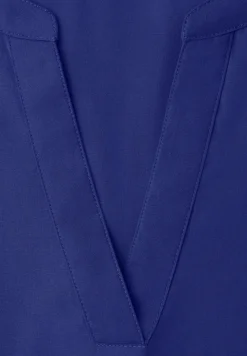 Blouse met gespleten hals en omslag