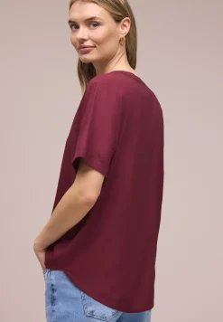 Blouse met gespleten hals en omslag