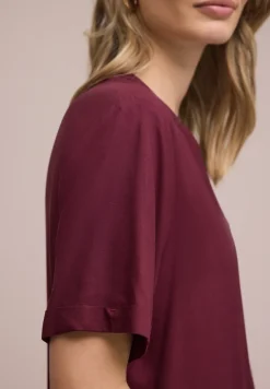 Blouse met gespleten hals en omslag