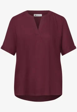 Blouse met gespleten hals en omslag