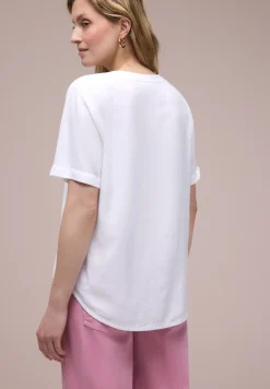 Blouse met gespleten hals en omslag