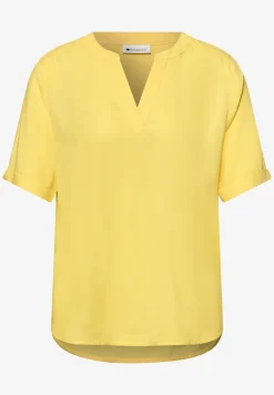 Blouse met gespleten hals en omslag
