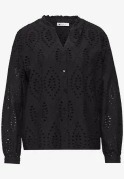 Blouse met gespleten hals en Shiffley-patroon