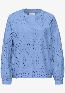Blouse met gespleten hals en Shiffley-patroon
