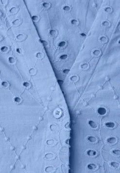 Blouse met gespleten hals en Shiffley-patroon