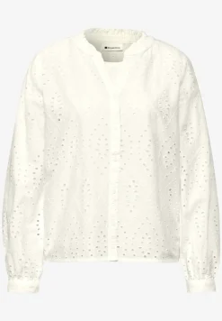 Blouse met gespleten hals en Shiffley-patroon