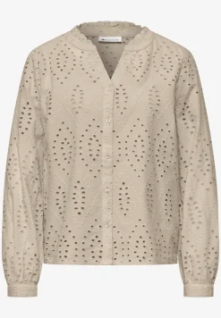 Blouse met gespleten hals en Shiffley-patroon