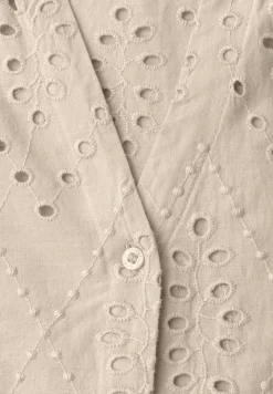 Blouse met gespleten hals en Shiffley-patroon