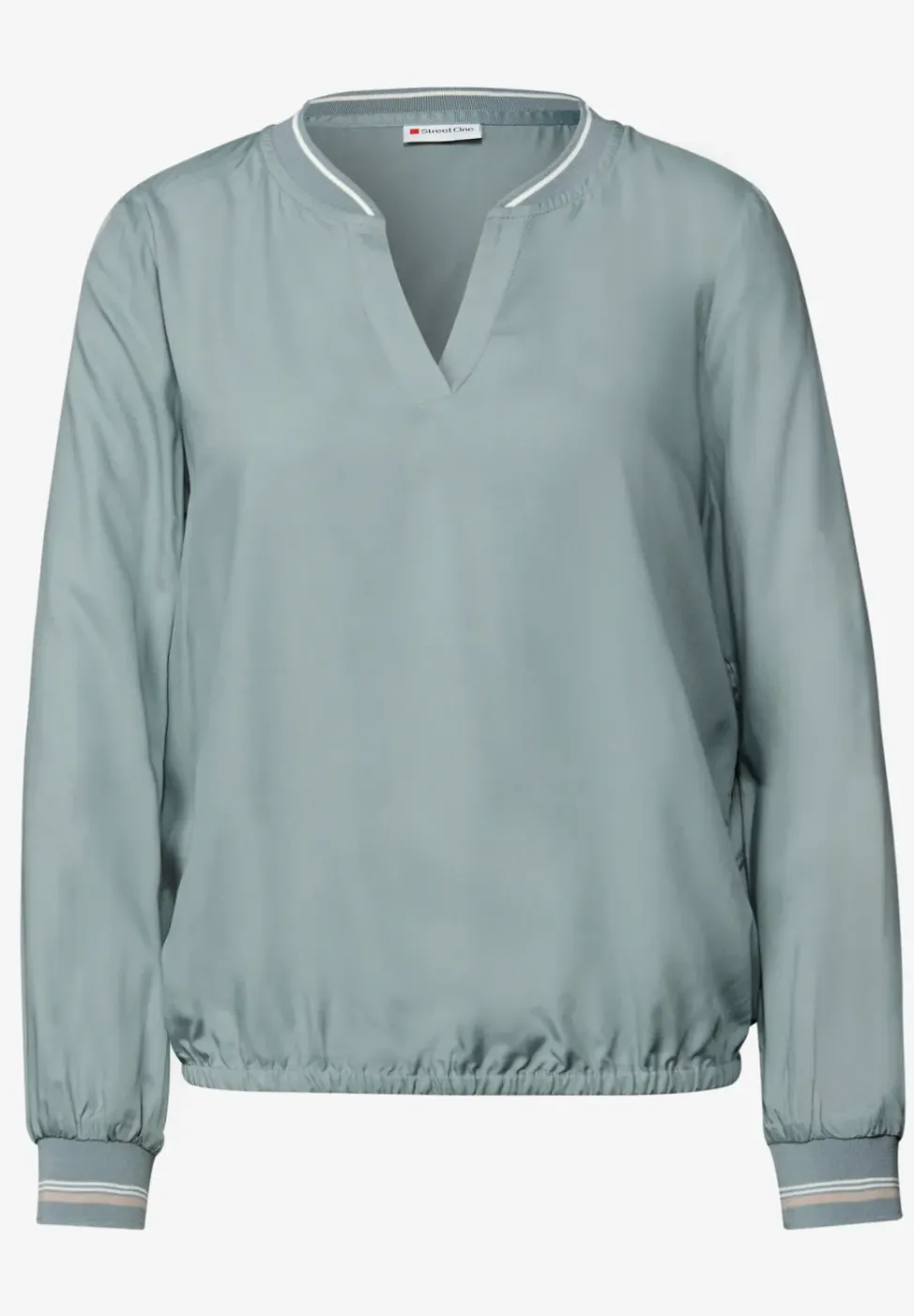 Blouse met gespleten hals en tape