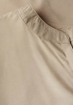 Blouse met gespleten hals in effen kleur