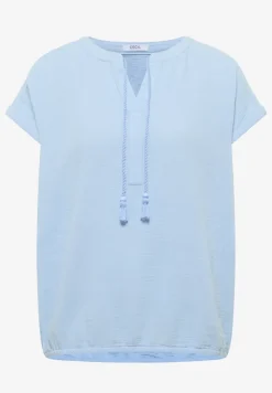Blouse met gespleten hals in mousseline