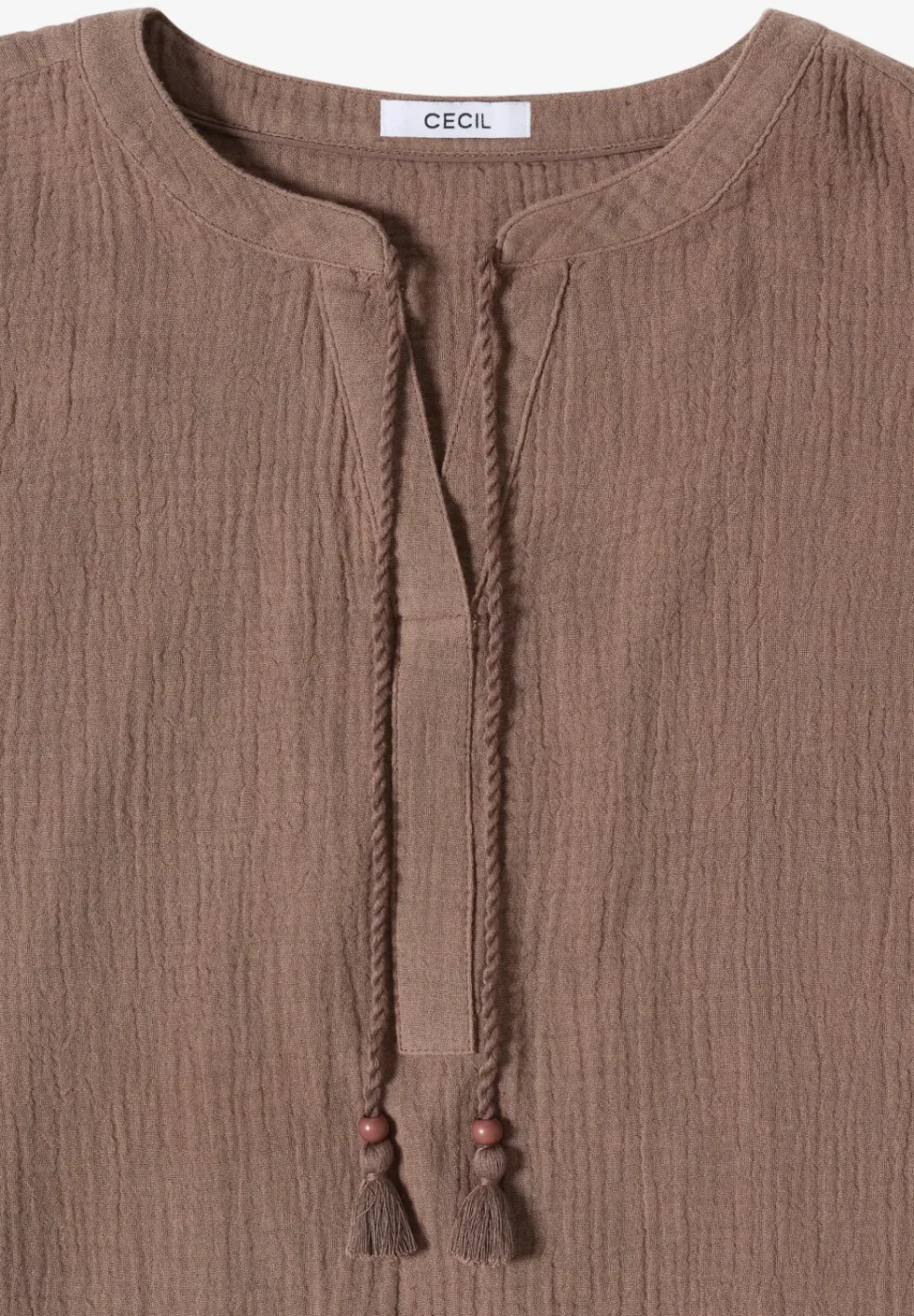 Blouse met gespleten hals in mousseline