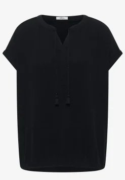 Blouse met gespleten hals in mousseline