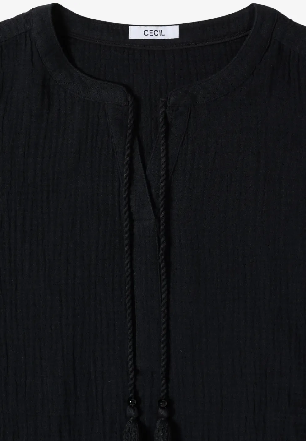 Blouse met gespleten hals in mousseline