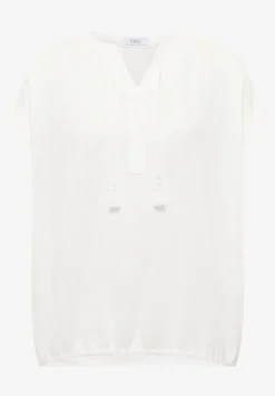 Blouse met gespleten hals in mousseline