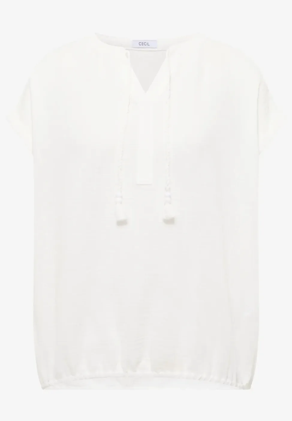 Blouse met gespleten hals in mousseline