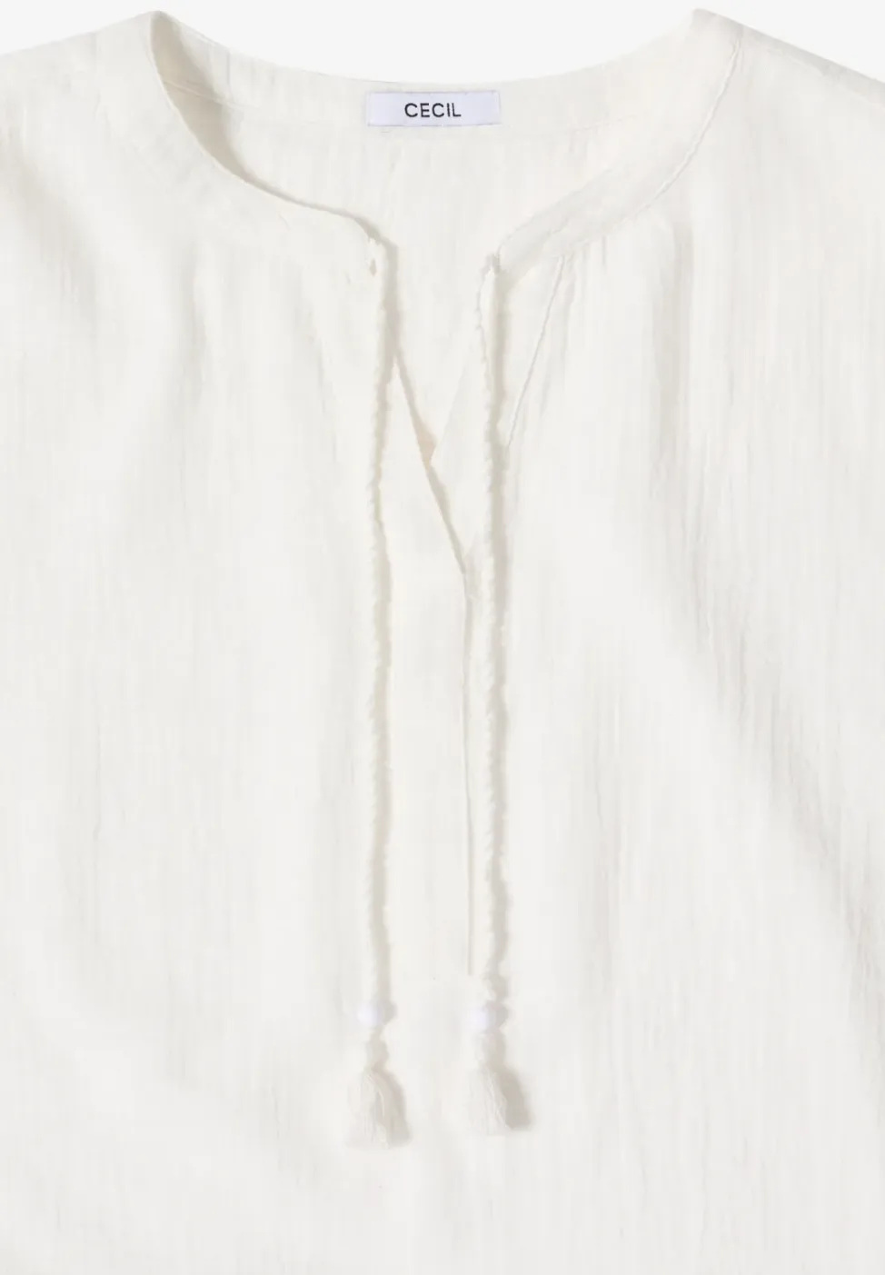 Blouse met gespleten hals in mousseline