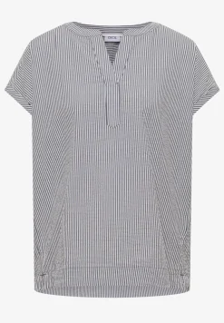 Blouse met gespleten hals in seersucker kwaliteit