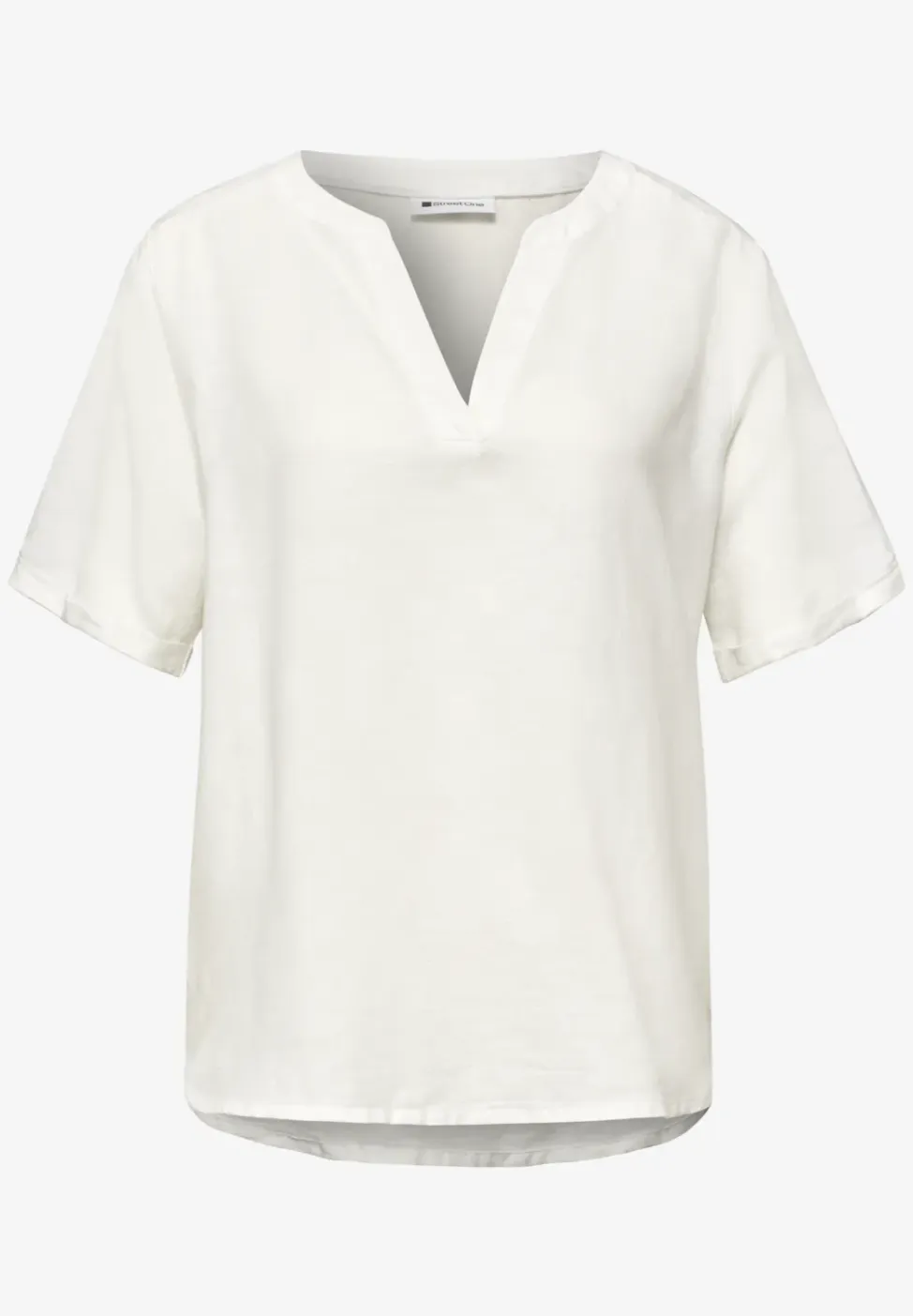 Blouse met gespleten hals van linnenmix