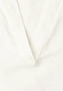 Blouse met gespleten hals van linnenmix