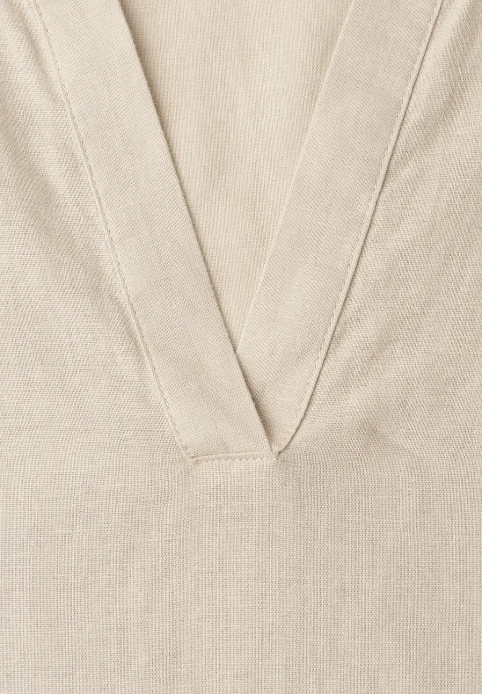 Blouse met gespleten hals van linnenmix