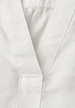 Blouse met gespleten hals van linnenmix