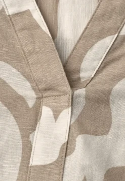 Blouse met gespleten hals van linnenmix