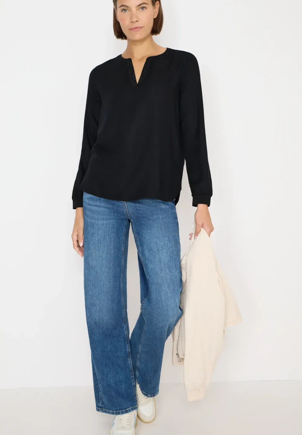 Blouse met glitterdetails
