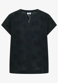 Blouse met hangende schouder en borduursel